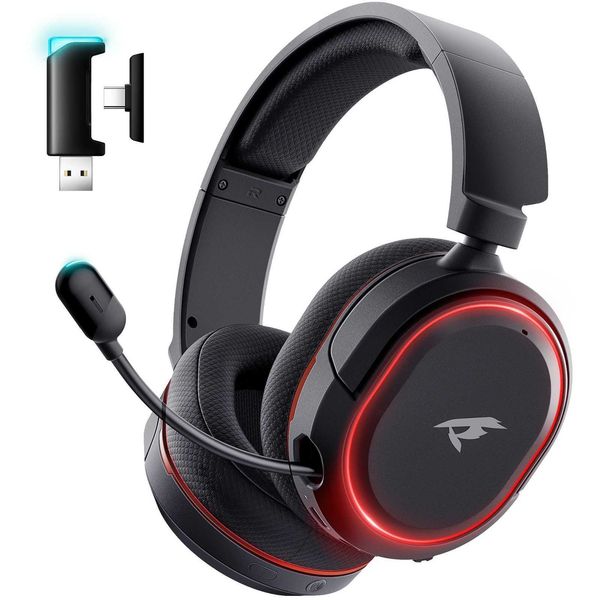 Headsets Kofire UG-08 wireless gaming head 7.1 surround sound 100H playback time 2.4GHz dongle and wireless 5.3 scalable ENC microphone J240