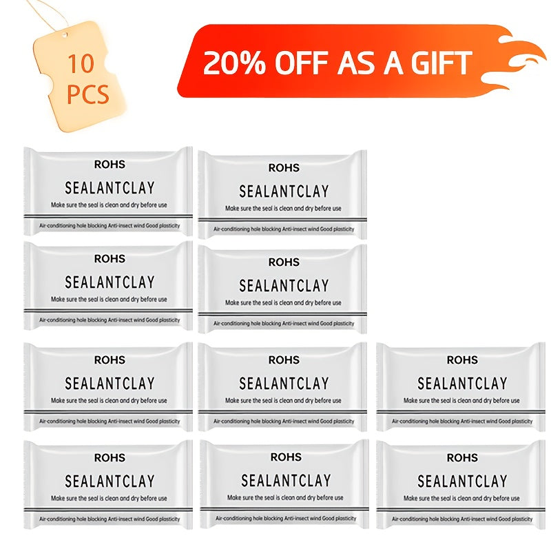 TEMU 30 Bags-10 Bags-20 Bags Of White Sealing Putty, High-capacity, Specifically Designed For Pipe Sealing. Suitable For Dormitories, Household Hole