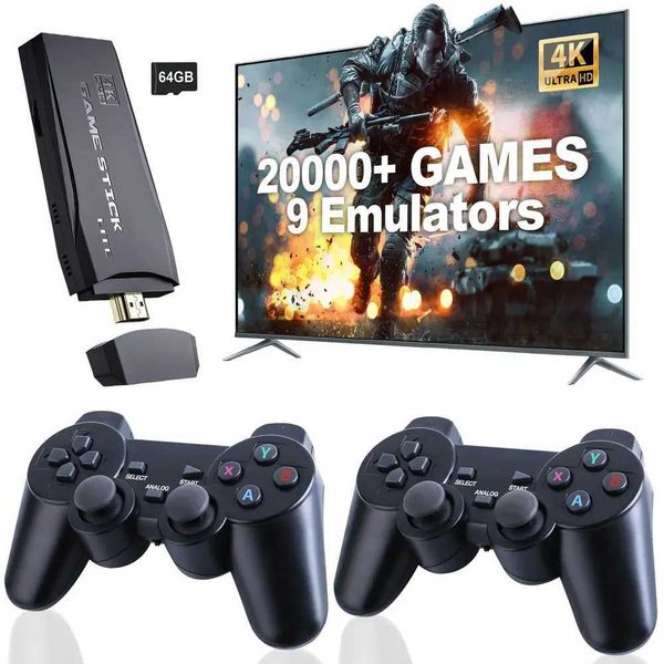 Game machine M8 Retro Video Game Console Game Stick 4K HD 20000+ Classic Games 2.4G Wireless Controllers 9 Emulators Portable Games Consoles