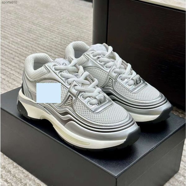 chanells Sports Shoes 23C Spring Show Silver Corner King Womens Shoes Mesh Casual Sports Shoes Dad Shoes Girl
