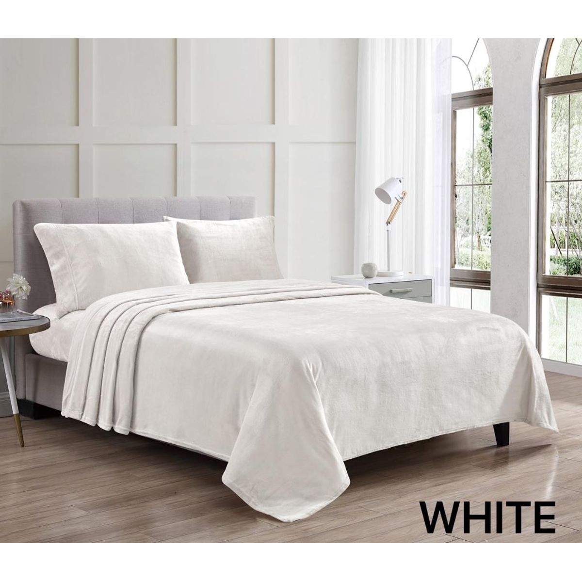 Noble House™ Kansas Fitted Sheet and Pillowcase Set - KING-Kansas-Sheet Set-WHITE