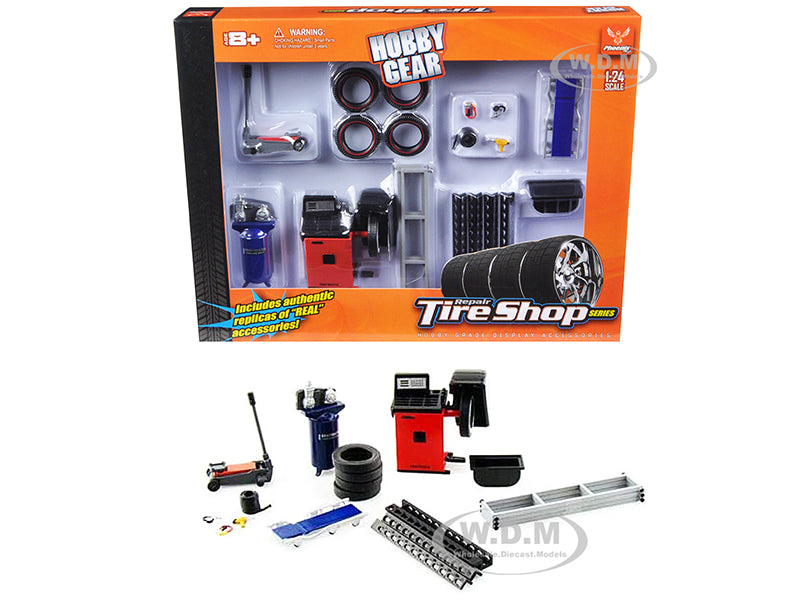 Repair Tire Shop Accessories Tool Set for 1-24 Scale Models by Phoenix Toys