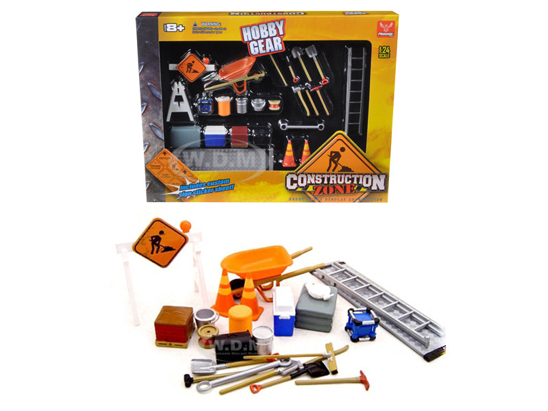 Construction Accessories Set For 1-24 Diecast Car Models by Phoenix Toys