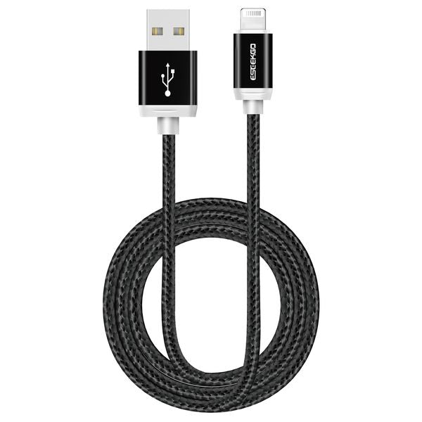 ESEEKGO 2.1A 1M Multi Solid Color Braided Data Cable 1M 3FT USB phone Cable Data Transfer Fast Charging For iPhone 6 7 8 X Cable with packag