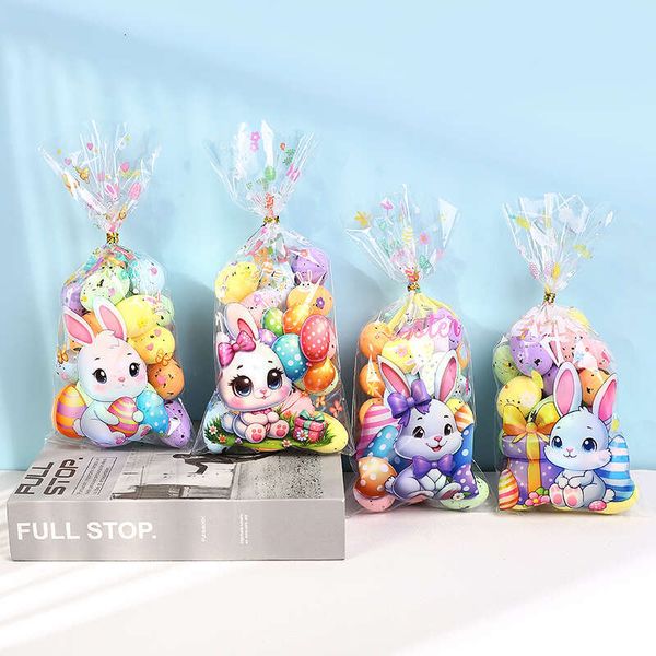 Candy Cookie Bags 50-100Pcs Rabbit Eggs Dessert Gift Packaging Pouches 2025 Happy Easter Party Supplies
