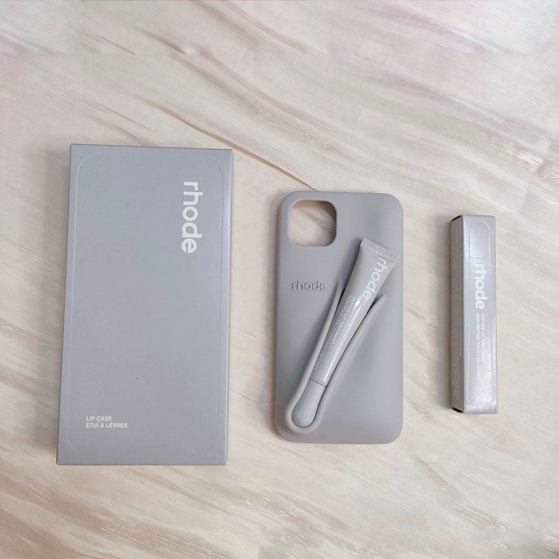 Rhode Lip Gloss Holder Designer Phone Case for Apple iPhone 16 15 14 Luxury 3D Silicone Lipgloss Lipstick Make-up Cosmetic Lip Balm Lens Bump Back C