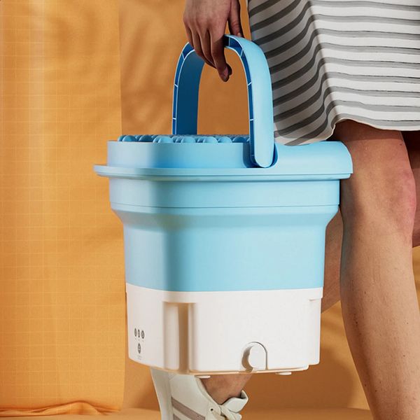 Portable Mini Washing Machine Foldable Underwear Socks Baby Clothes Washer with Dryer Bucket Travel Appliance Cleaning Tool 241205