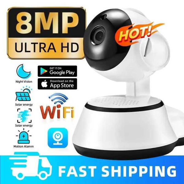 8MP Wifi IP Camera HD PTZ AI Human Tracking Surveillance Camera Two-way Au Night Color CCTV He Wireless Security Monitor Z241225