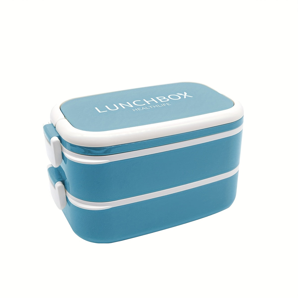 TEMU Stackable 2-tier Lunch Box - Leakproof, Portable 15.1oz Bento Container With Microwave Safe Feature For Work, School, Camping - 3 Colour Lunch