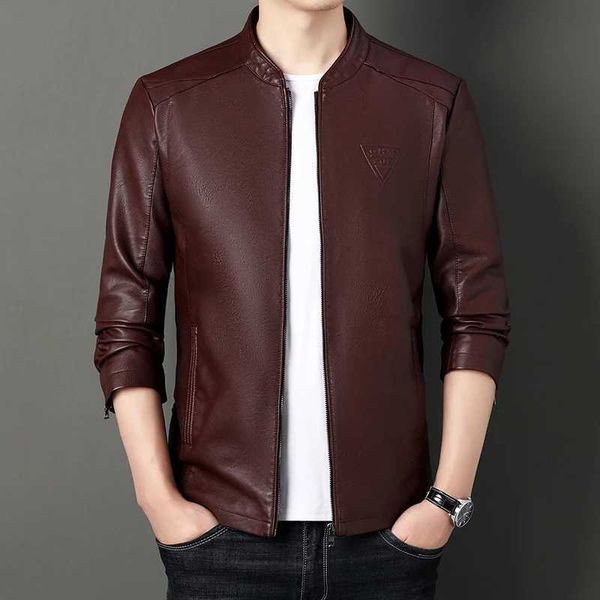 Designer jacket Leather Jackets Mens Standing Collar Business Coats Spring and Autumn Trend Leather Coat PU Leather Jacket M240819