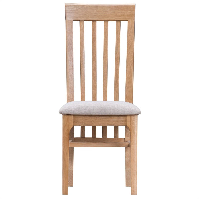 Newport Slat Back Dining Chair - Chair with Fabric Seat Pad