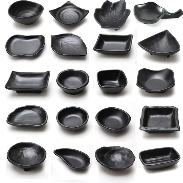 Other Melamine Black Dipping Soy Sauce Dishes Sushi Wasabi Doufu Snack Plate Japanese Restaurant Dining Dinnerware U0404 0524