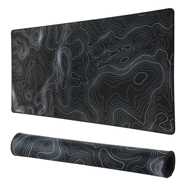 XXL Gaming MousePad White Contour Lines New MousePads Natural Rubber Office Mouse Mat Desktop computer mouse pad Keyboard MatM240802