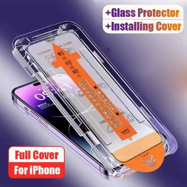 New Arrival 2 dustproof screen protectors suitable for iPhone 16 13 11 14 15 Pro Max 14 Plus with tempered glass mounting cover for alignmen