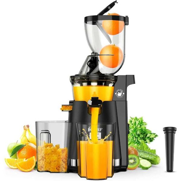Cold press juicer 300W slow tube juicer with a 3.5-inch feeding slot and 96% juice output low noise juicer B240809