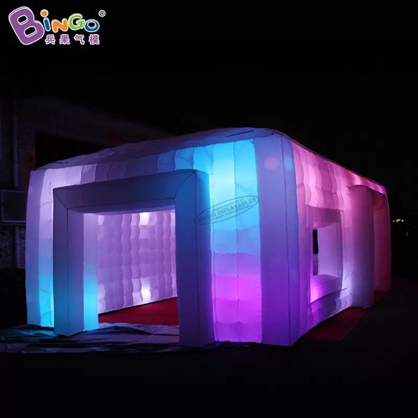 wholesale Personalized 9.5x5.2x3.7mH inflatable trade show tent add led lights inflation square tent for outdoor event party decoration toys