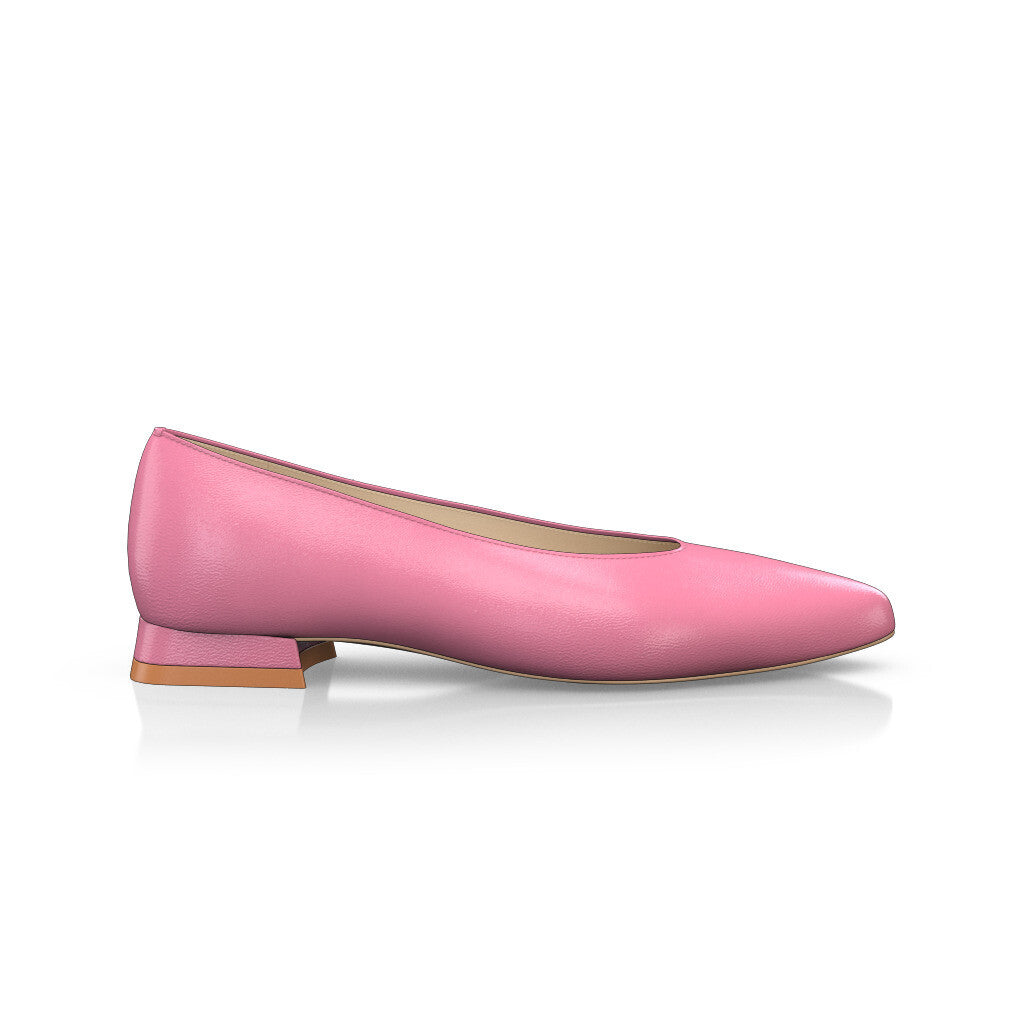 Ballerines pointues Chaussures plates Femme Faites main en Italie en Cuir Rose Bonbon - Sur Mesure, Petit, Enfiler - GIROTTI