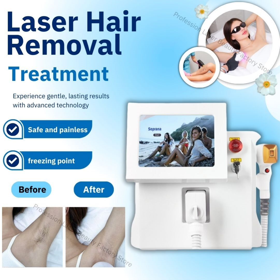 Ice Platinum755 808 1064nm Diode Laser Hair Removal Machine with Cooling Permanent Painless Three Wavelength Epilator HOT
