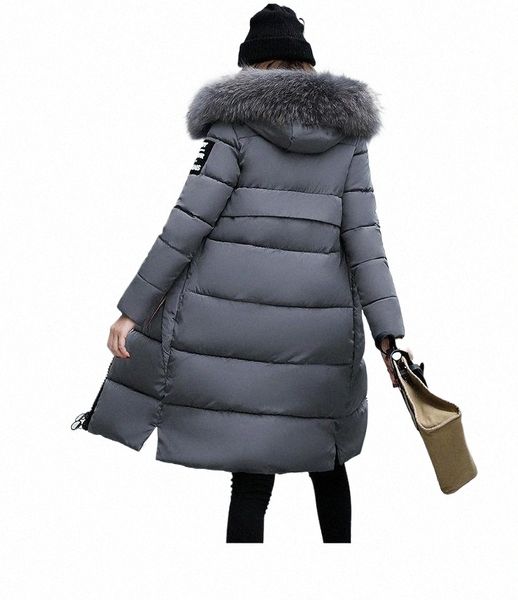 women&#039;s Down Parkas Winter Jacket Big Fur Collar Thick Slim Coat Fi Hooded Cott Outerwear Lg Winter Woman Coat U1fW#