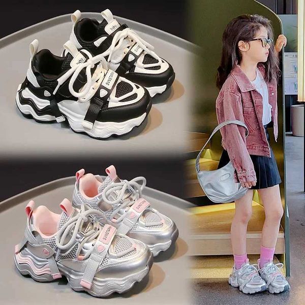 Tênis 2024 Autumn New Kids Sneakers Sapatos Casuais para meninos Classic Classic Soft Non Slip Sports Sports Breathable Running Shoes H24111