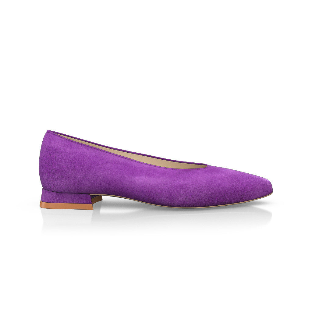 Ballerines pointues Chaussures plates Femme Faites main en Italie en Daim Améthyste Violet - Sur Mesure, Petit - GIROTTI 20425