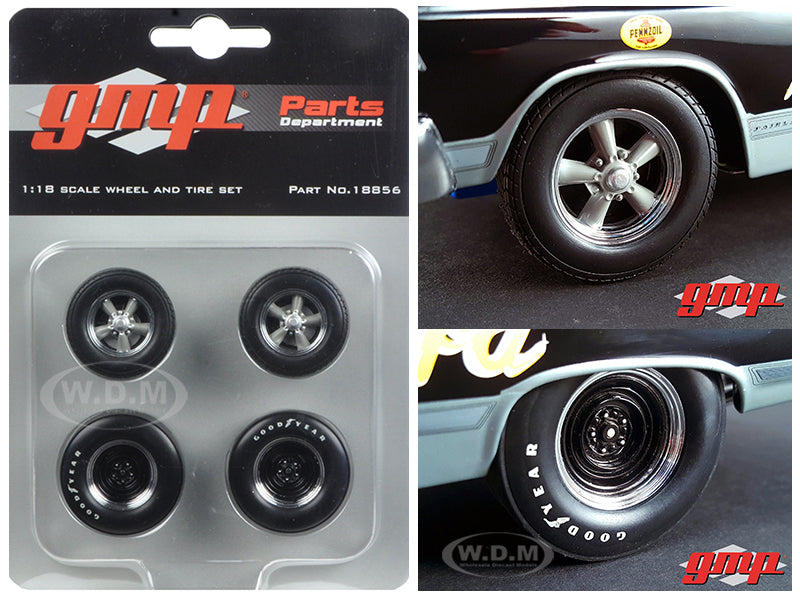Wheels and Tires Drag Set of 4 pieces "1967 Ford Fairlane 427R Hubert Platt Georgian Shaker" 1-18 by GMP