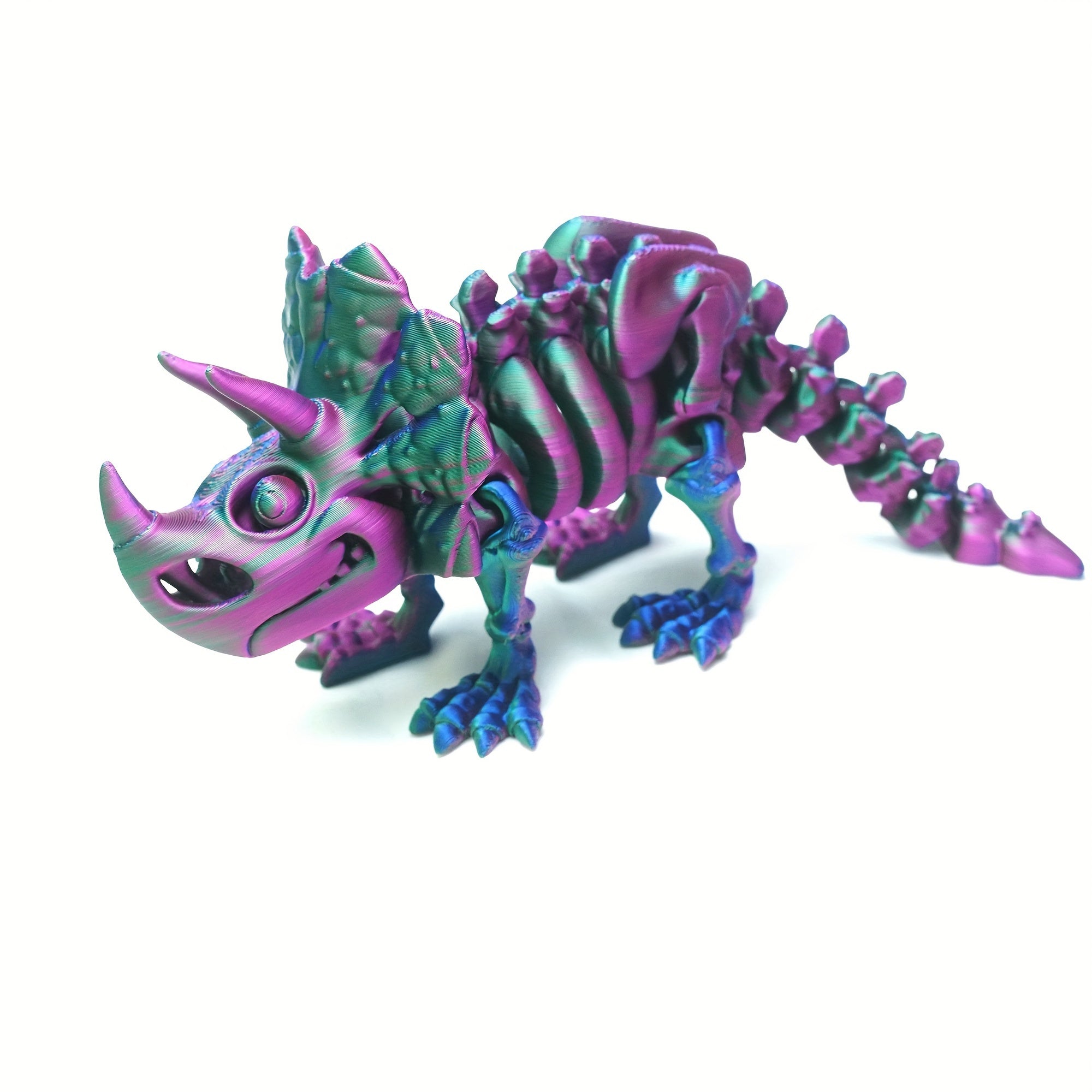 TEMU 3d Printed Triceratops Statue, Triceratops Figurine, Full Body Articulated And Movable. Creative Series Home Decor, Desktop Ornament
