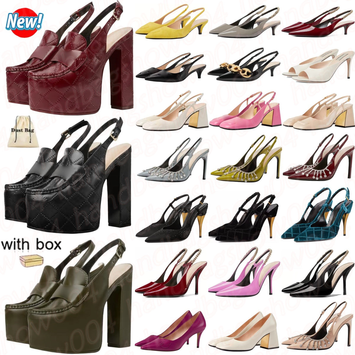 Slingback high heels Horsebit dress shoes designer Sandals women classic Buckle Strap Leather Black White Bright Green Brown Heeled Pumps