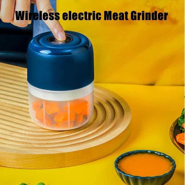 250ml Wireless Electric Mini Garlic Press Auxiliary Food Cooking Machine Small Ha Household Kitchen Tools Meat Grinder Pepper B240803