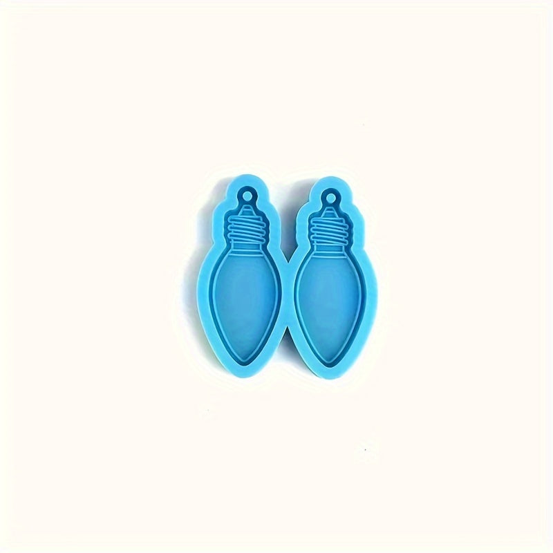 TEMU 1 Pair Light Bulb Silicone Earring Mold, Epoxy Resin, Suitable For Crafts, Handmade Gifts, Diy Keychains, Diy Pendants, Christmas
