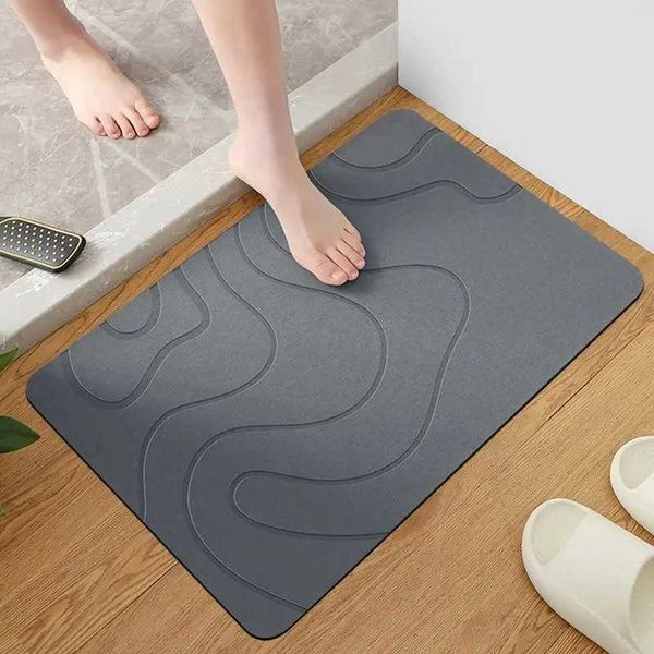 Diatomite Stone Bath Mat Non-slip Bathroom Rug Water Absorption Quick Drying Bathtub Floor Mats Shower Room Entrance DoormatC241227