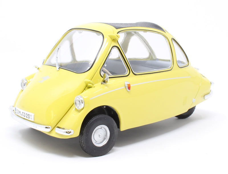 Heinkel Trojan LHD Bubble Car Yellow 1-18 Diecast Model Car by Oxford Diecast