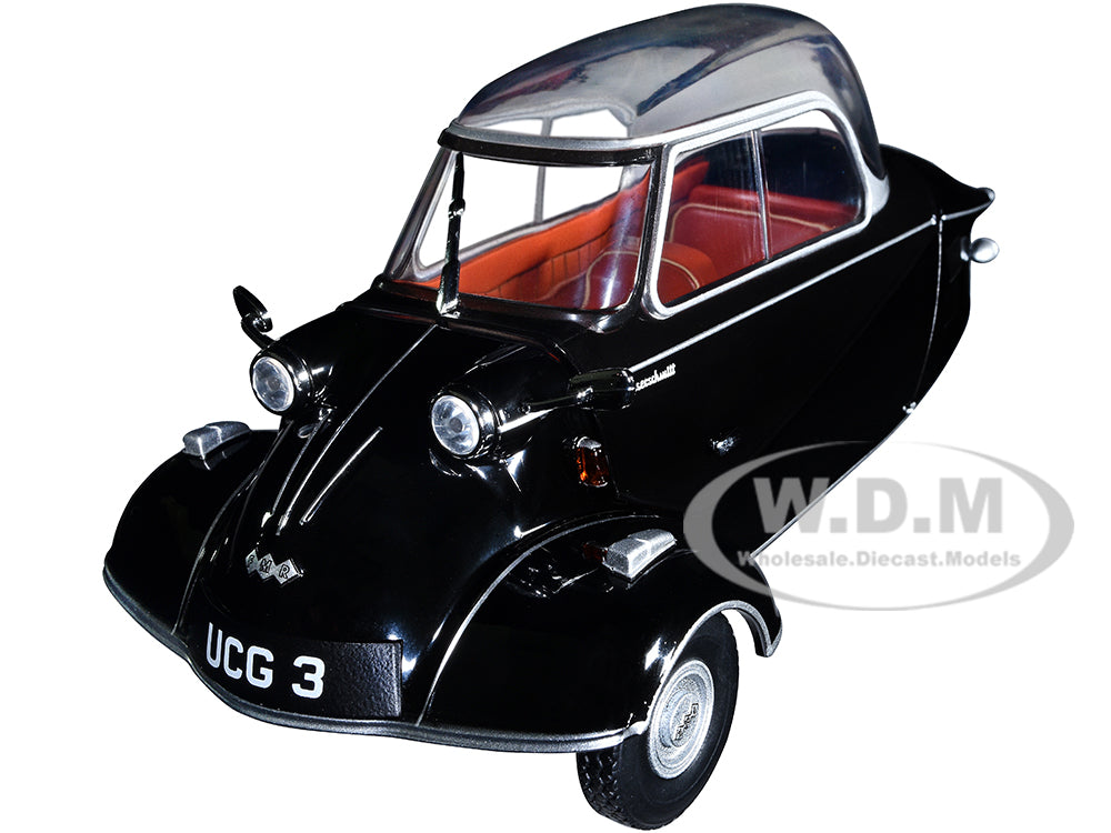 Messerschmitt KR200 Bubble Top Black with Red Interior 1-18 Diecast Model Car by Oxford Diecast