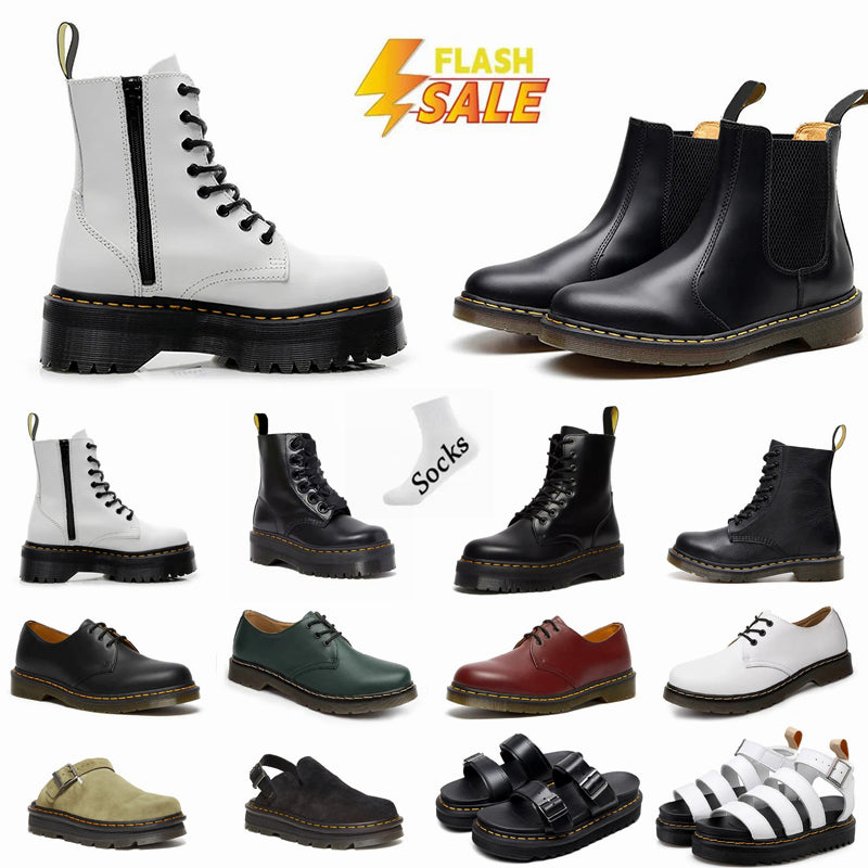 Free shipping Designer boots doc martins sandals for mens womens booties mules slides patent leather boot outdoor yellow sandal shoes