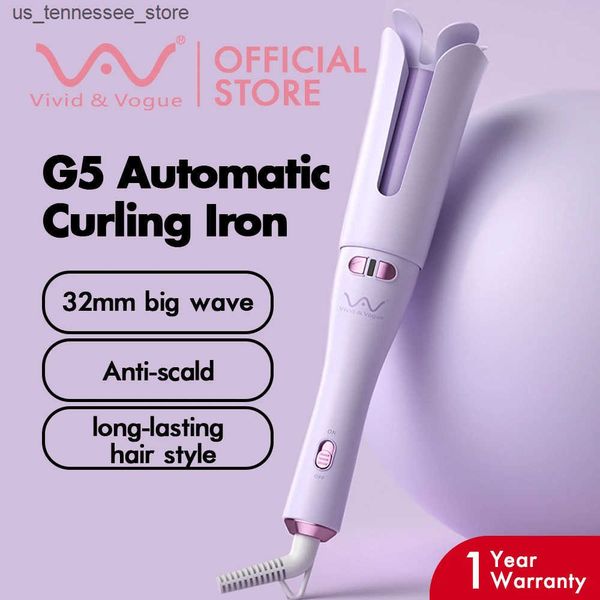 Hair Curlers Straighteners Vivid Vogue G5 Anti-Scald Ceramic Automatic Hair Curler 32mm Hair Curling Hair Curly Iron Hair Straightener Porta
