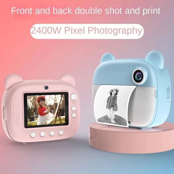 Childrens 2.4-inch LCD screen 32GB of memory battery life 1000 MAh instant printing camera supports video games 240702