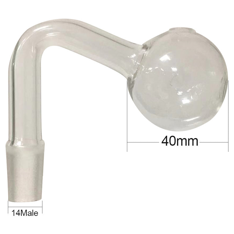 40mm Bowl Glass Oil Burner Pipe Full Weld 14mm Male 90Degree Smoking Bowl Bubbler Thick Pyrex Slide For Hookah Bong