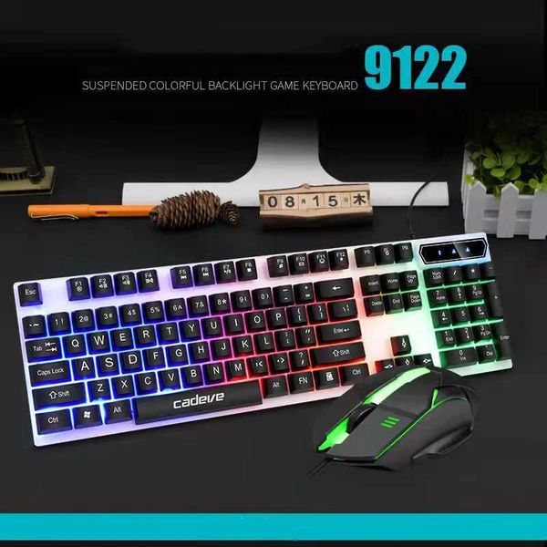T350 Wired Keyboard and Mouse Set Game Luminous He Keys Keyboards Off Laptop Desktop Cputer Keyboard and Mouse Cbo Kit Z250111