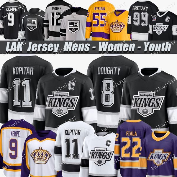 11 Anze Kopitar 22 Kevin Fiala la hockey jersey Pierre-Luc Dubois Drew Doughty Adrian Kempe Quinton Byfield Phillip Danault Wayne Gretzky ki