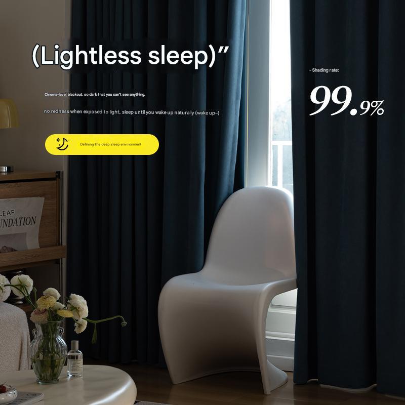 D324 full blackout chenille maternal and infant grade non-coated glue-free physical full blackout curtains double door width finished curtain