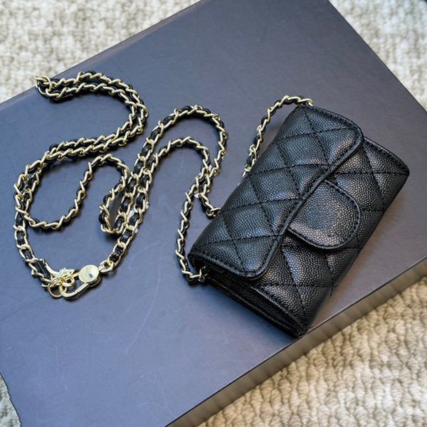 Summe Genuine Leather Cf Chain Card Pack Designer High Quality Mini Bag Small Women Wallet Passport Holders