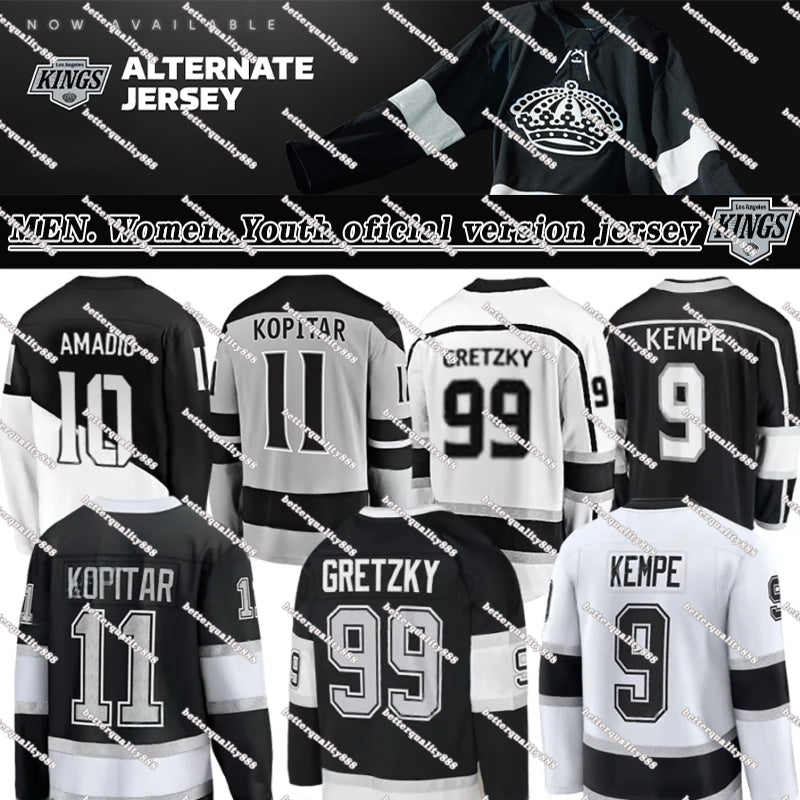 #11 Anze Kopitar hockey jersey #8 Drew Doughty LA KingSS jersey Kevin Fiala Adrian Kempe Quinton Byfield Danault Corey Ceci Perry Wayne Gretzky jers