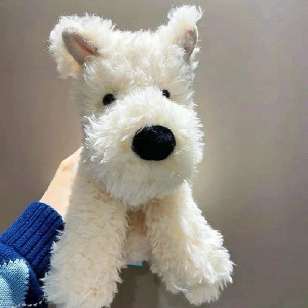 Adorable Fluffy Hair West Highland White Terrier Plushie Soft Puppy Plush Toy Stuffed Lifelike Animals Baby Appease Sleep Doll 250115