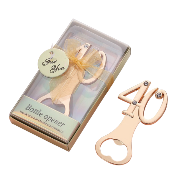 Beer opener 50th birthday party favor zinc alloy beer bottle opener with numbers guest souvenirs gift gold wedding anniversary