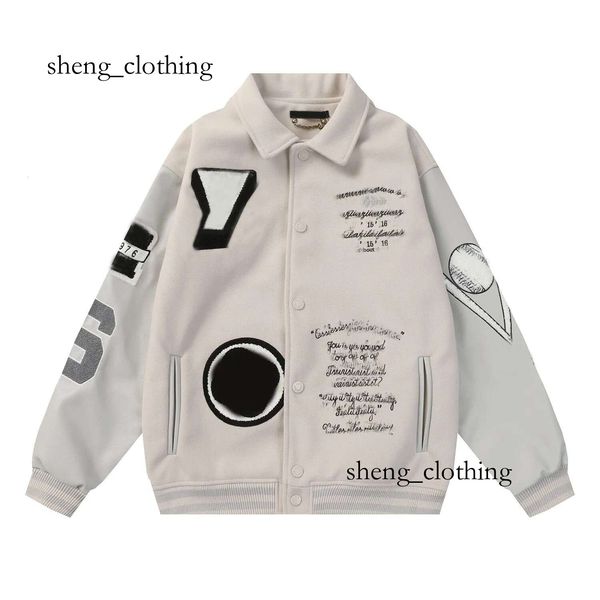 Mens Varsity louboution Jackets Baseball loius voitton Coat Retro Bomber Jacket Letter Autumn Winter Men lvt Fashion Loose Causal Outerwear