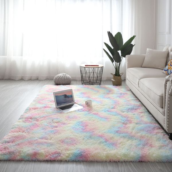 DH137 Luxurious Tie Dye Silken Wool Floor Mat for Living Spaces - Chic Interiors