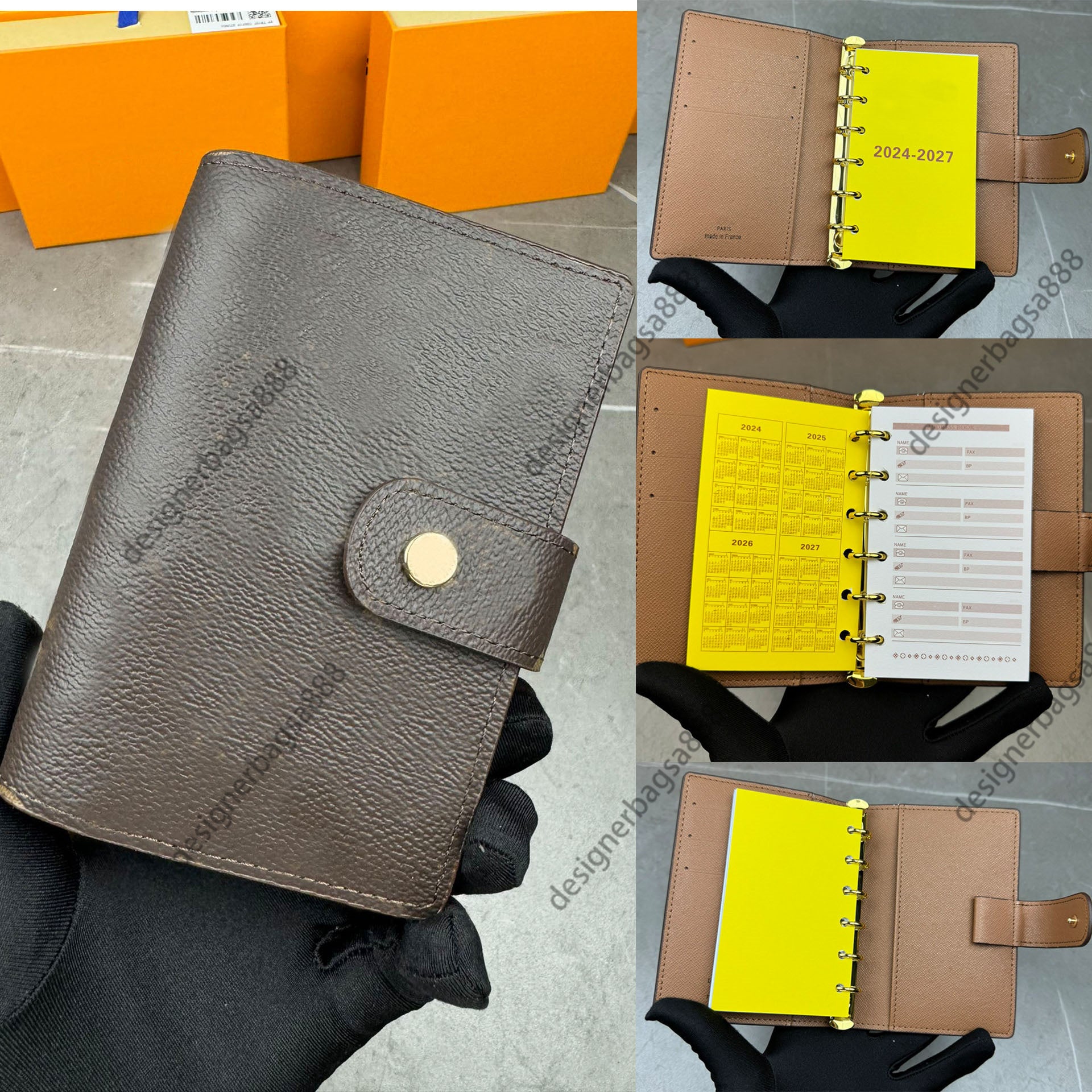 Designer Notebook Cover Holders Memo Planner Men Women Diary Agendas Protective Case Card Wallet adds practicality and fashion to this versatile lad
