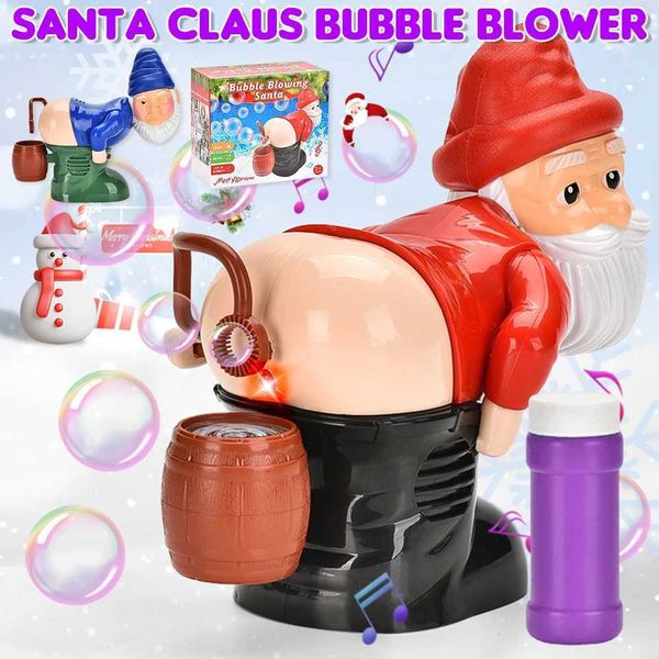 Novelty Games Santa Claus Bubble Machine Fun Santa Claus Fart Bubble Blower Novelty Bubble Gun Party Game Props Childrens Toys Q241121