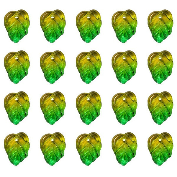 Charms in vetro trasparente bicolore tema autunnale