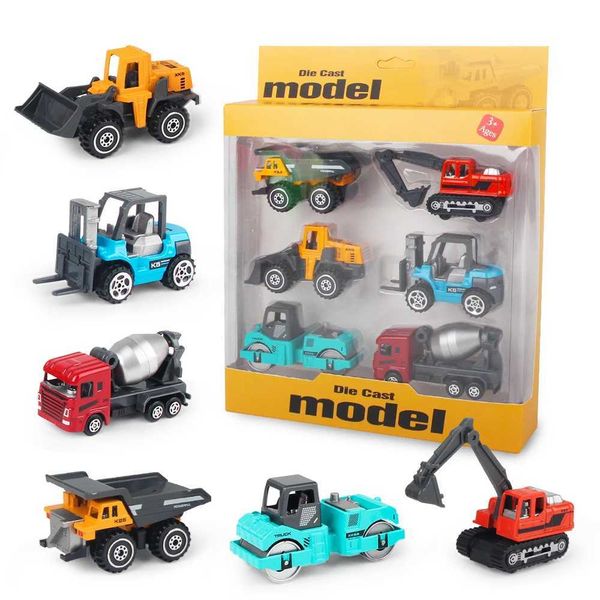CARERC CAR 6PCSSet liga de engenharia de engenharia Tractor Excavadeira clássica Modelo de construção Toys Educational Toys for Kid Gifts